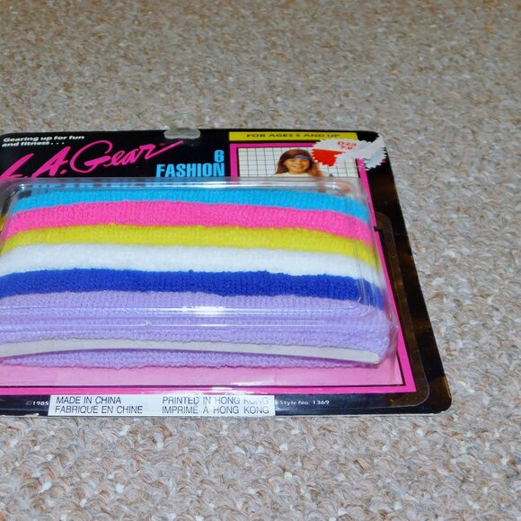 1985 L.A. Gear Neon 6 Fashion Head 'N' Waist Bands Set MOC Brand New Child Size - Picture 8 of 12